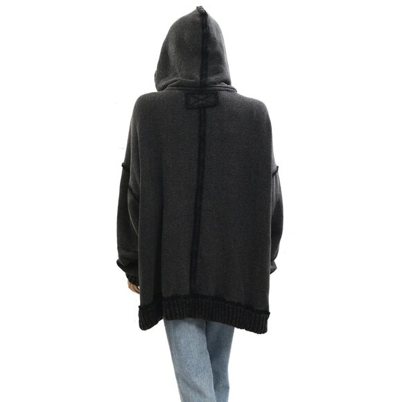 Free People We The Free Stand Up Hoodie Top Oversized Pullover Solid L 276612 - Picture 9 of 11